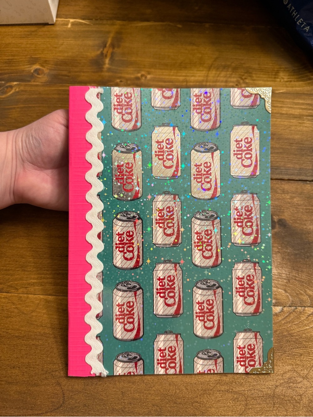 Pink and Teal Handmade Diet Coke Junk Journal Notebook